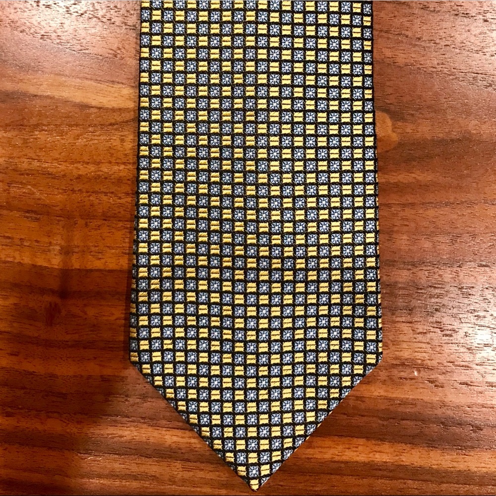Beautiful Blue and Gold Silk Brooks Brothers Necktie
